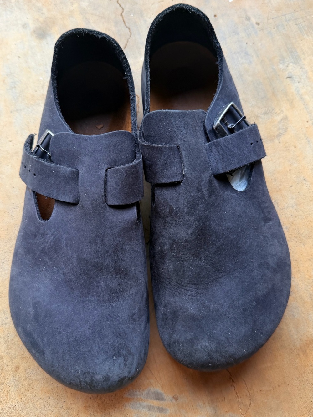 Birkenstock 40 100% Leather London Black Clogs
